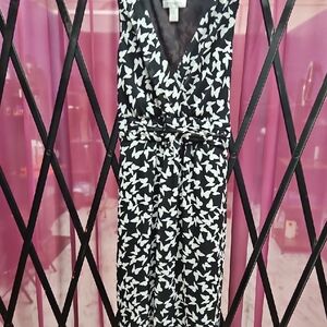 Elegant Black and White Floral Dress